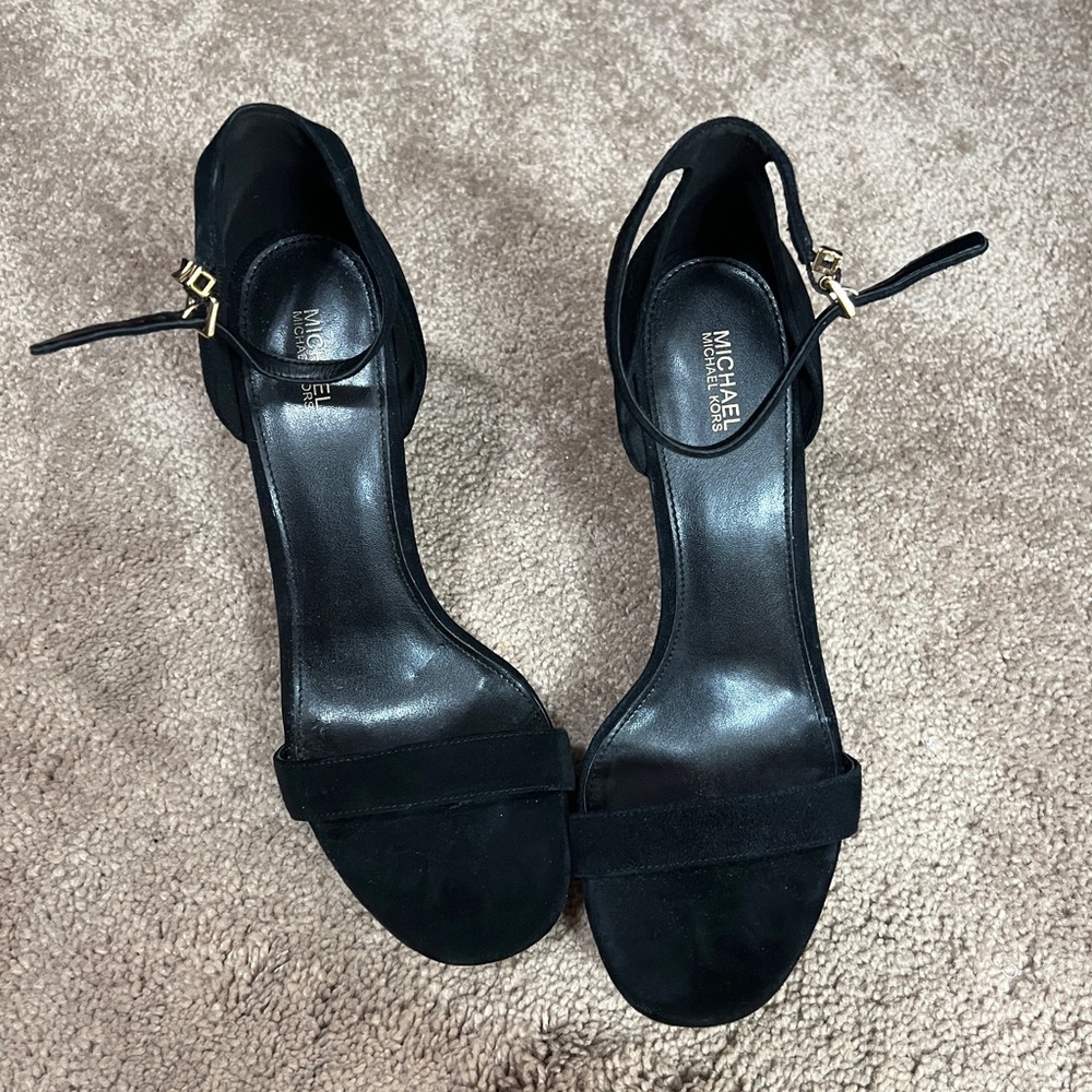 Michael Kors black suede platform heels size 10 gently worn